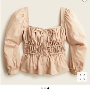 NWT J Crew cinched waist top in herringbone cotton